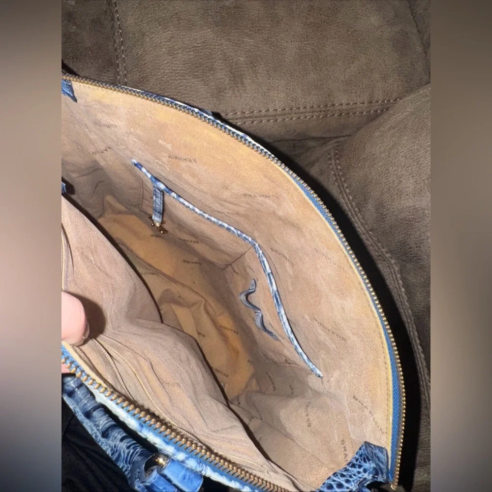 Brahmin Blue Crocodile Embossed Satchel - Picture 8 of 8